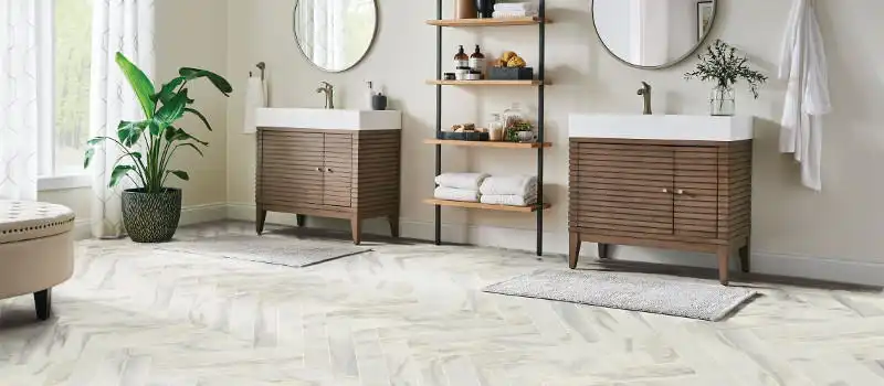 Bathroom with vinyl flooring