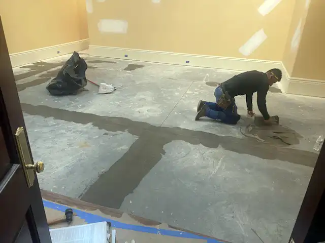Prepping the office floor