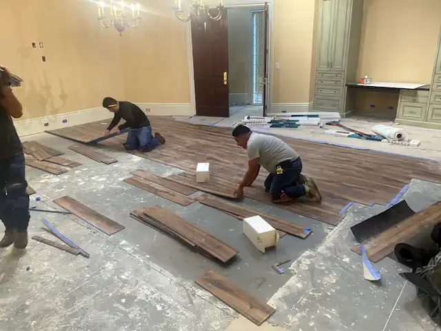 Starting to lay the new flooring